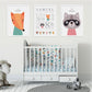 Woodland Animals Personalised Birth Details Canvas Wall Art- Just Kidding Store