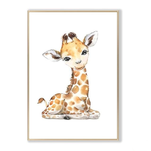 Watercolor Safari Animals Canvas Prints Nursery Posters -Just  Kidding Store