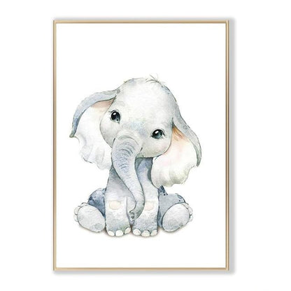 Watercolor Safari Animals Canvas Prints Nursery Posters -Just  Kidding Store