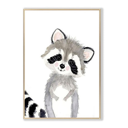 Watercolor Safari Animals Canvas Prints Nursery Posters -Just Kidding Store