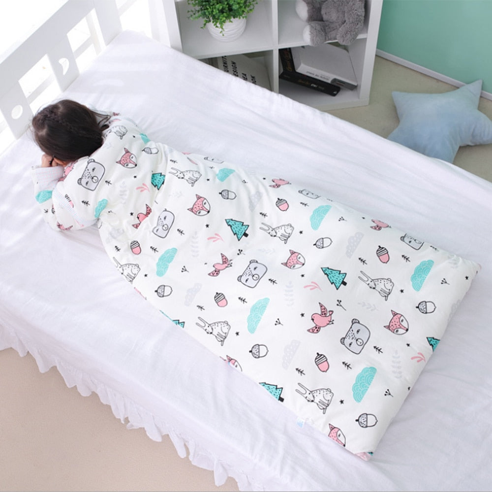 Woodland Sleeping Bag - Detachable Sleeves Sleep Envelope - Just Kidding Store