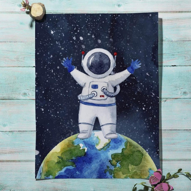 Space Travel Canvas Wall Art Outer Space Posters - Just Kidding Store