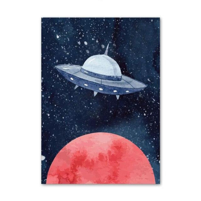 Space Travel Canvas Wall Art