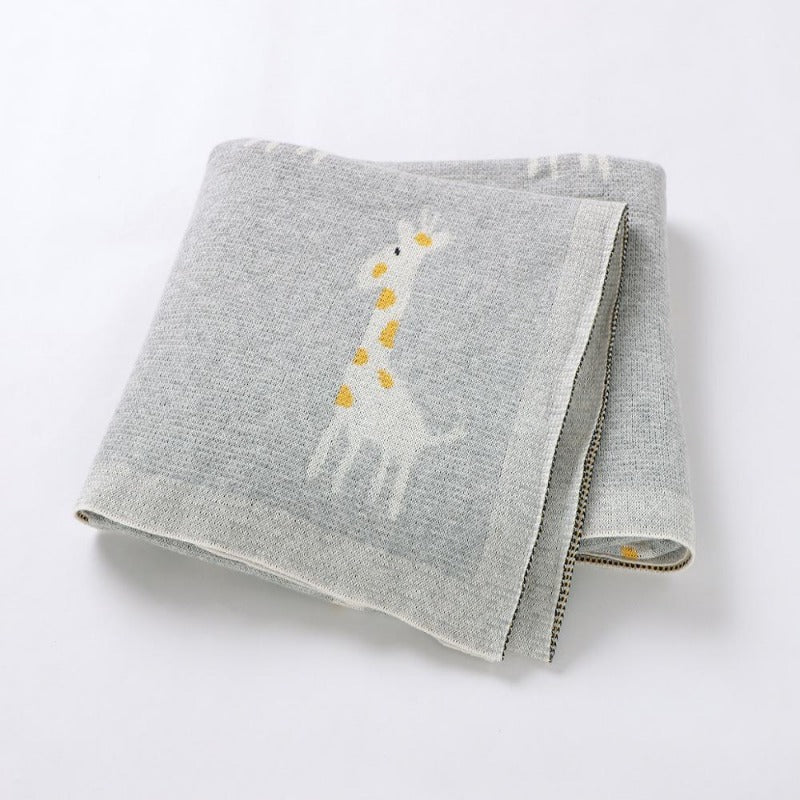 Little Giraffe Baby Children Cotton Knit Blanket - Just Kidding Store