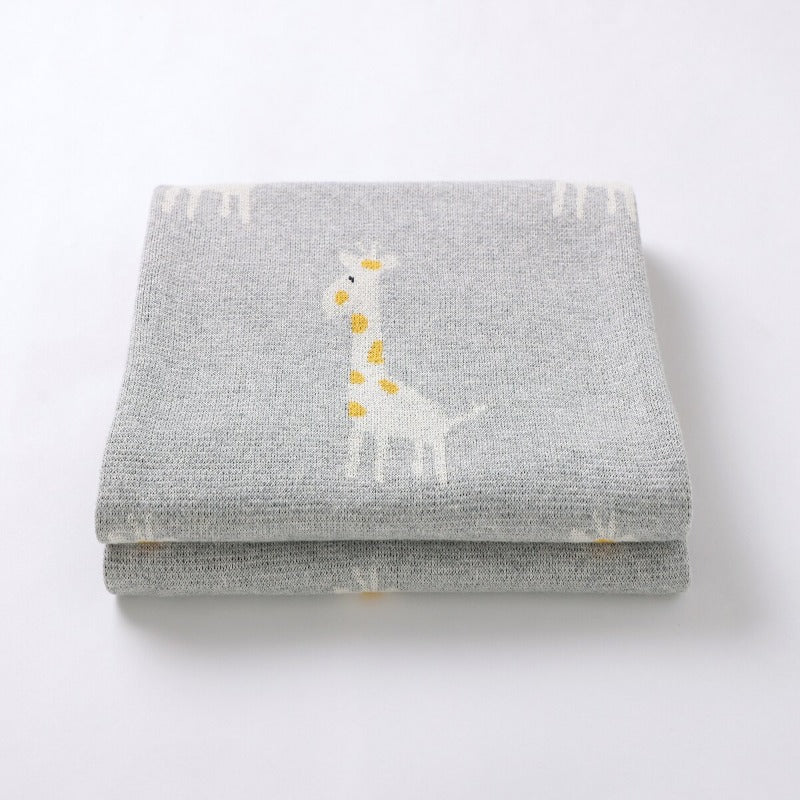 Little Giraffe Baby Children Cotton Knit Blanket - Just Kidding Store