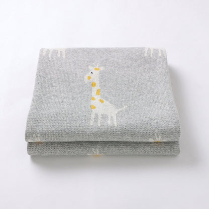 Little Giraffe Baby Children Cotton Knit Blanket - Just Kidding Store