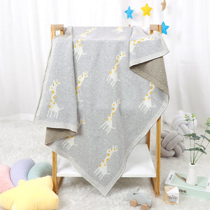 Little Giraffe Baby Children Cotton Knit Blanket - Just Kidding Store
