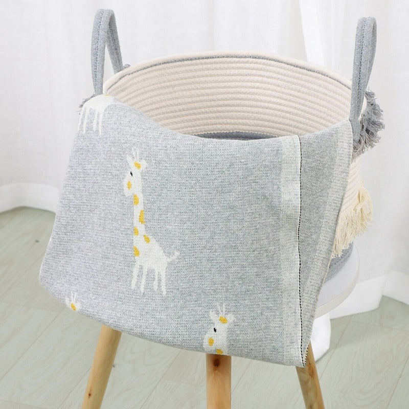 Little Giraffe Baby Children Cotton Knit Blanket - Just Kidding Store