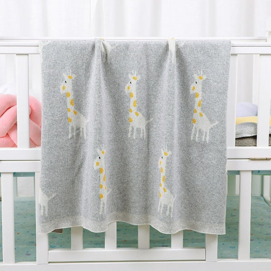 Little Giraffe Baby Children Cotton Knit Blanket - Just Kidding Store