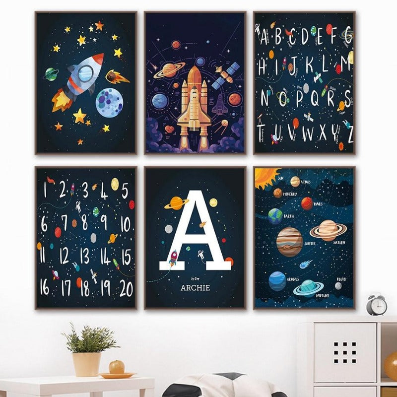 Outer Space Canvas Art - Custom Name Posters - Just Kidding Store