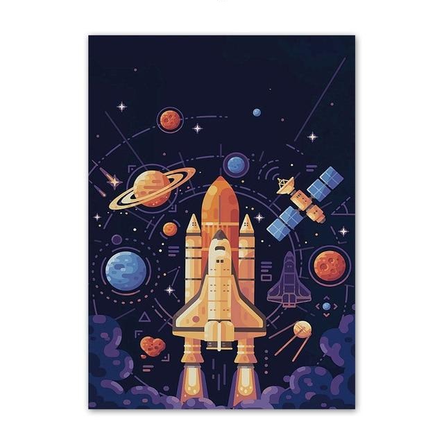 Outer Space Canvas Art - Custom Name Posters - Just Kidding Store