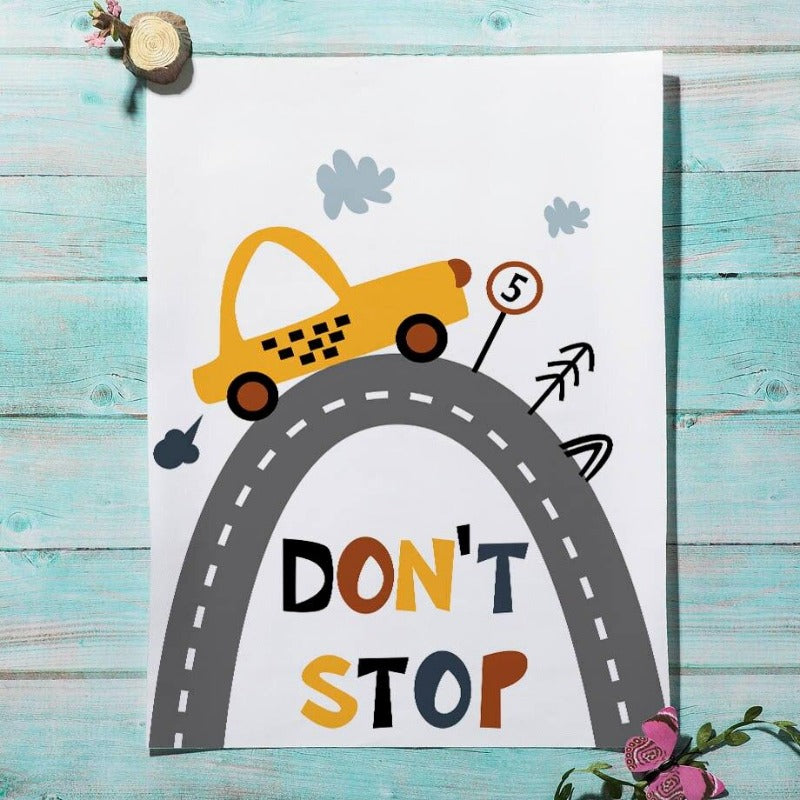 City Cars Canvas Wall Art - Nursery Posters - Just Kidding Store