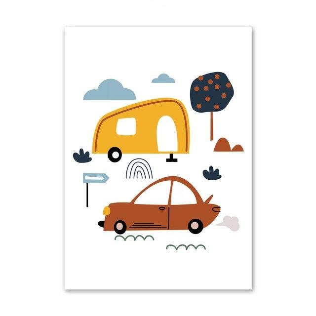 City Cars Canvas Wall Art - Nursery Posters - Just Kidding Store