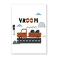 City Cars Canvas Wall Art - Nursery Posters - Just Kidding Store