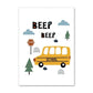 City Cars Canvas Wall Art - Nursery Posters - Just Kidding Store