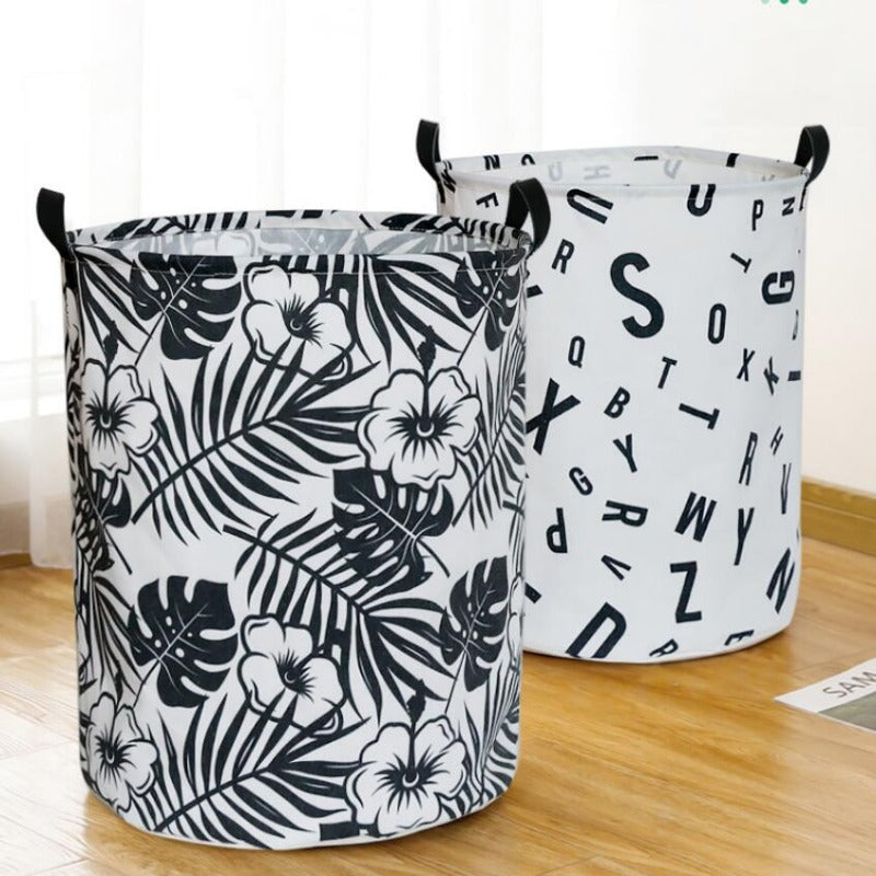 Monochrome Toy Storage Hamper Basket - Laundry Barrel - Just Kidding Store