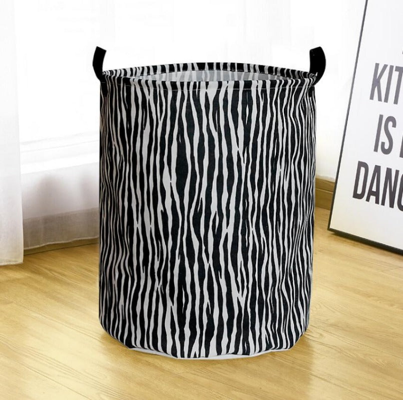 Monochrome Toy Storage Hamper Basket - Laundry Barrel - Just Kidding Store