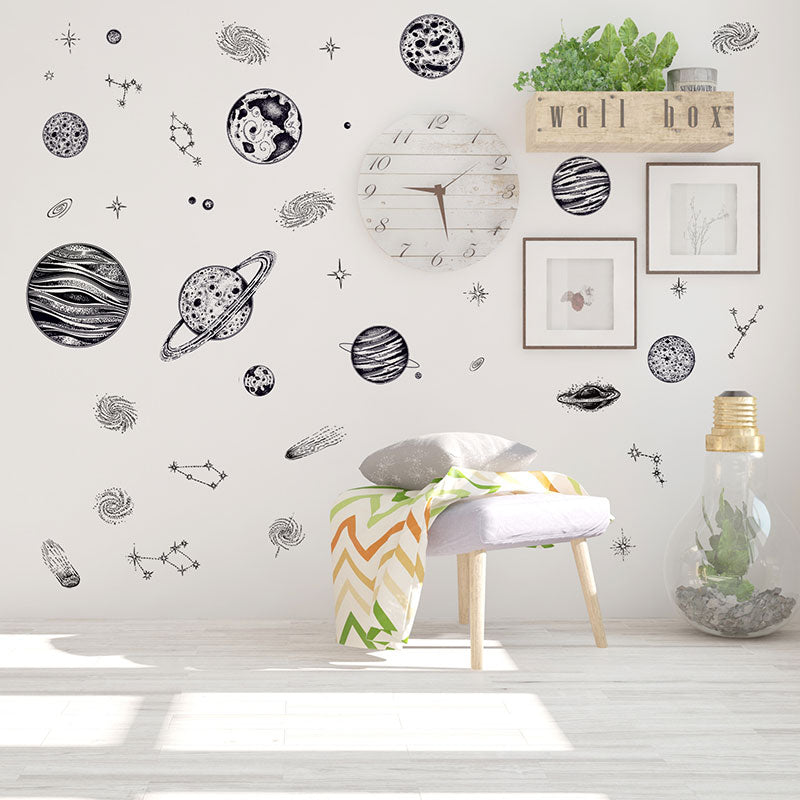 Galaxy Wall Decals Outer Space Wall Stickers - Just Kidding Store