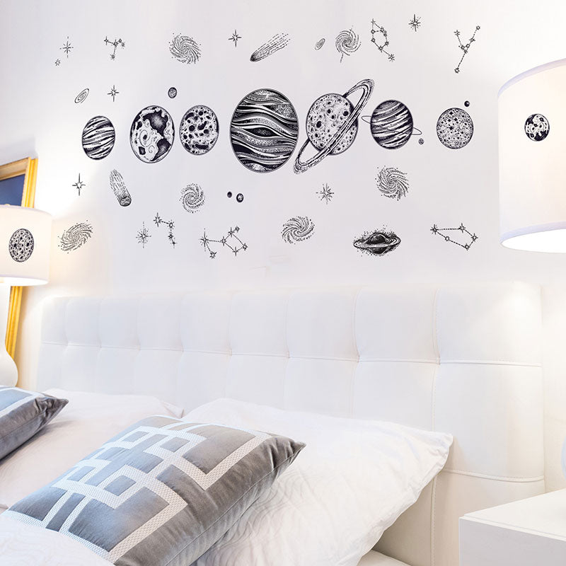 Galaxy Wall Decals Outer Space Wall Stickers - Just Kidding Store