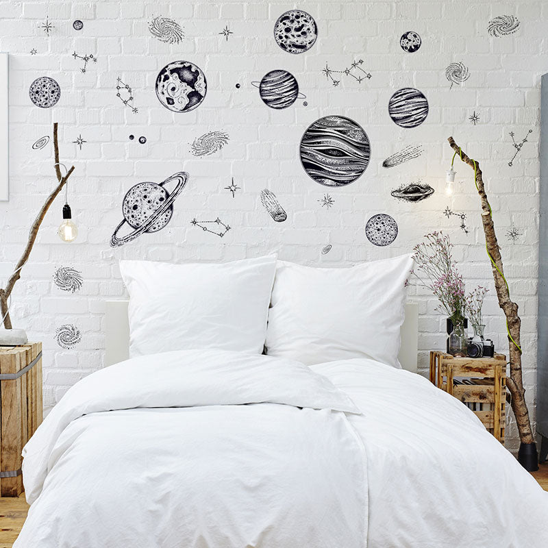 Galaxy Wall Decals Outer Space Wall Stickers - Just Kidding Store