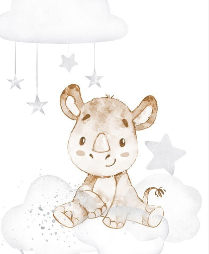 Watercolor Safari Animals Canvas Nursery Wall Art - Just Kidding Store