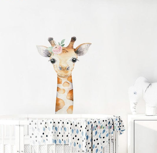 Giraffe Wall Decal - Nursery Animal Stickers - Just Kidding Store