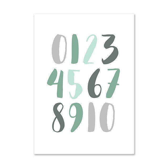 Custom Name Birth Stats Canvas Print - ABC Alphabet Wall Art - Just Kidding Store