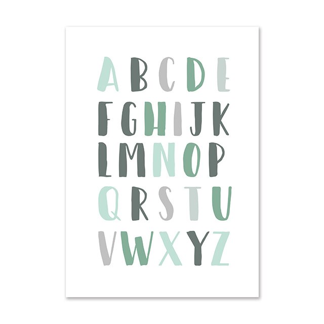 Custom Name Birth Stats Canvas Print - ABC Alphabet Wall Art - Just Kidding Store