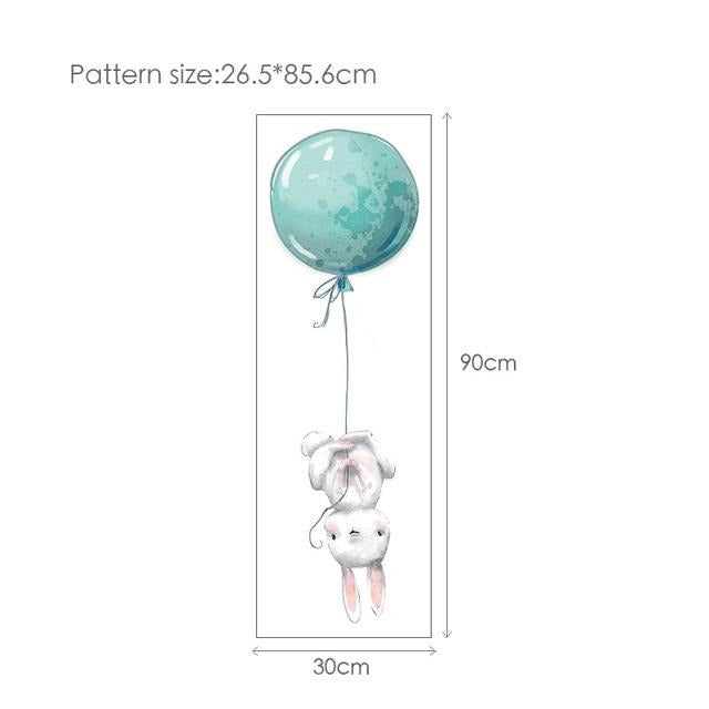 Balloon Bunny Wall Decal Childrens Wall Stickers - Just Kidding Store