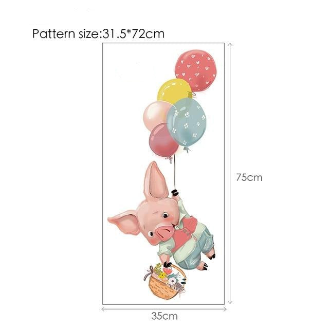 Balloon Bunny Wall Decal Childrens Wall Stickers - Just Kidding Store