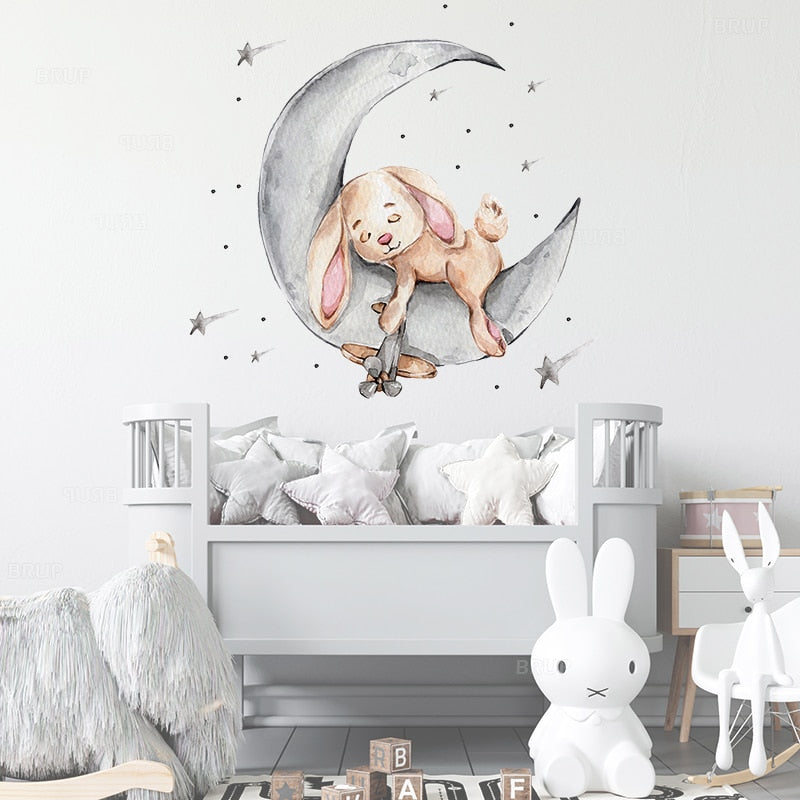 Sleepy Teddy Bear Wall Decal - Nursery Stickers  - Just Kidding Store