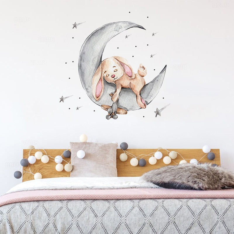 Sleepy Teddy Bear Wall Decal - Nursery Stickers  - Just Kidding Store