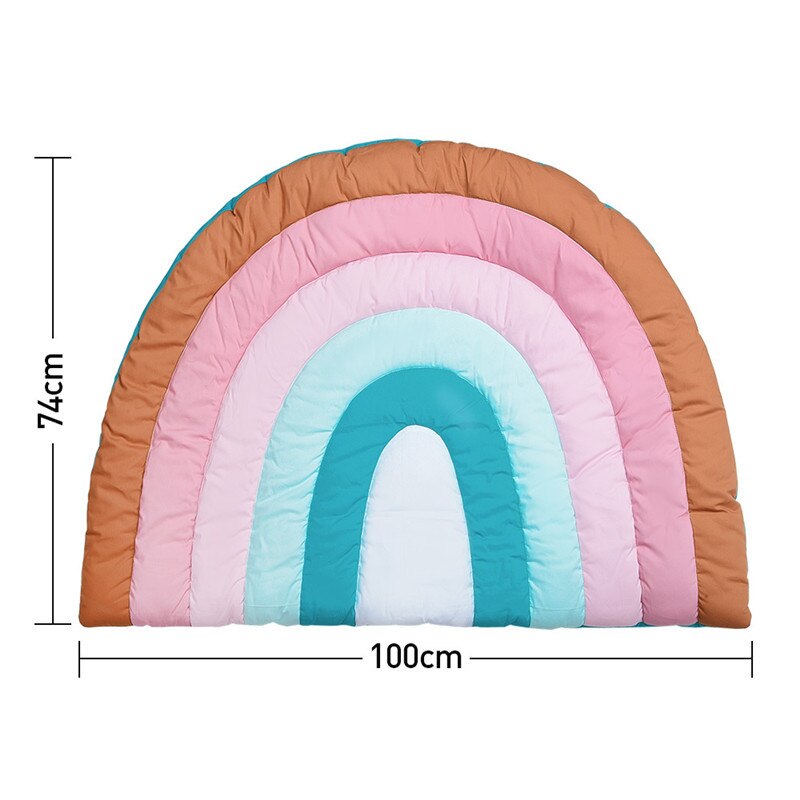Rainbow Pattern Baby Kids Quilted Play Mat - Just Kidding Store