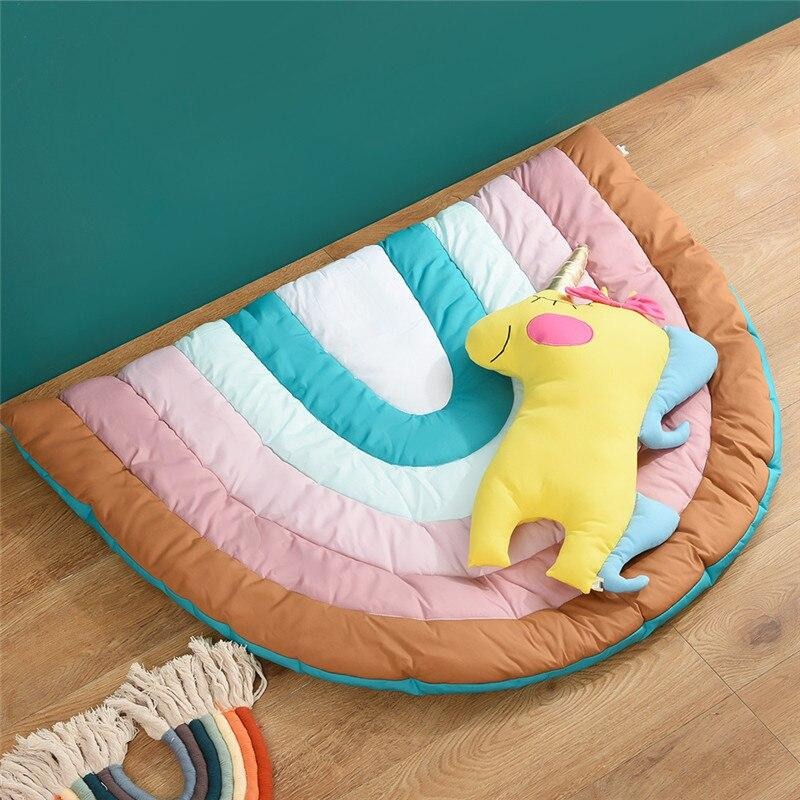 Rainbow Pattern Baby Kids Quilted Play Mat - Just Kidding Store