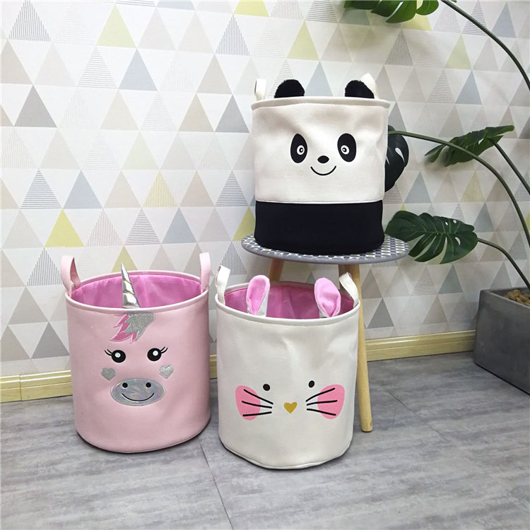 Waterproof Toy Storage Basket Panda Kitty Unicorn - Just Kidding Store