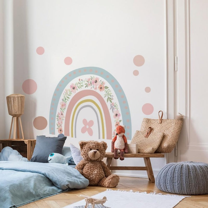 Big Rainbow Wall Decal Rainbow Nursery Stickers - Just Kidding Store