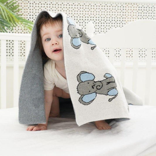 Little Monkey Cotton Knitted Blanket