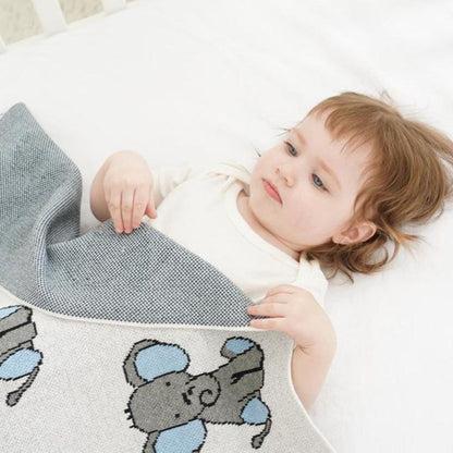 Little Monkey Cotton Knitted Blanket