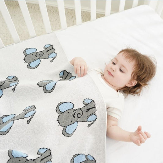 Little Monkey Cotton Knitted Blanket