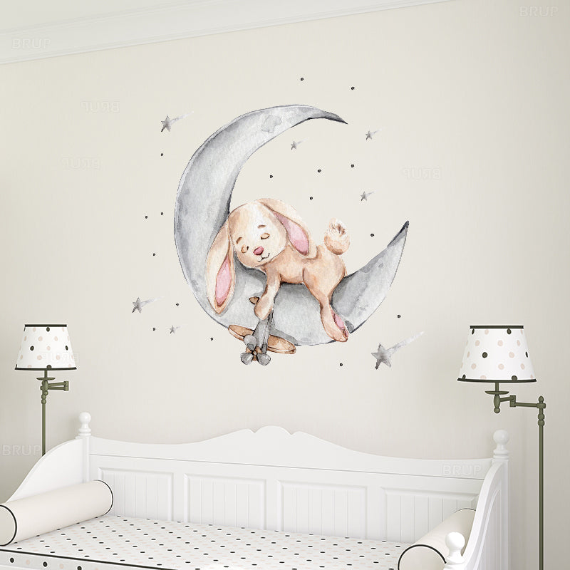 Sleepy Teddy Bear Wall Decal - Nursery Stickers  - Just Kidding Store