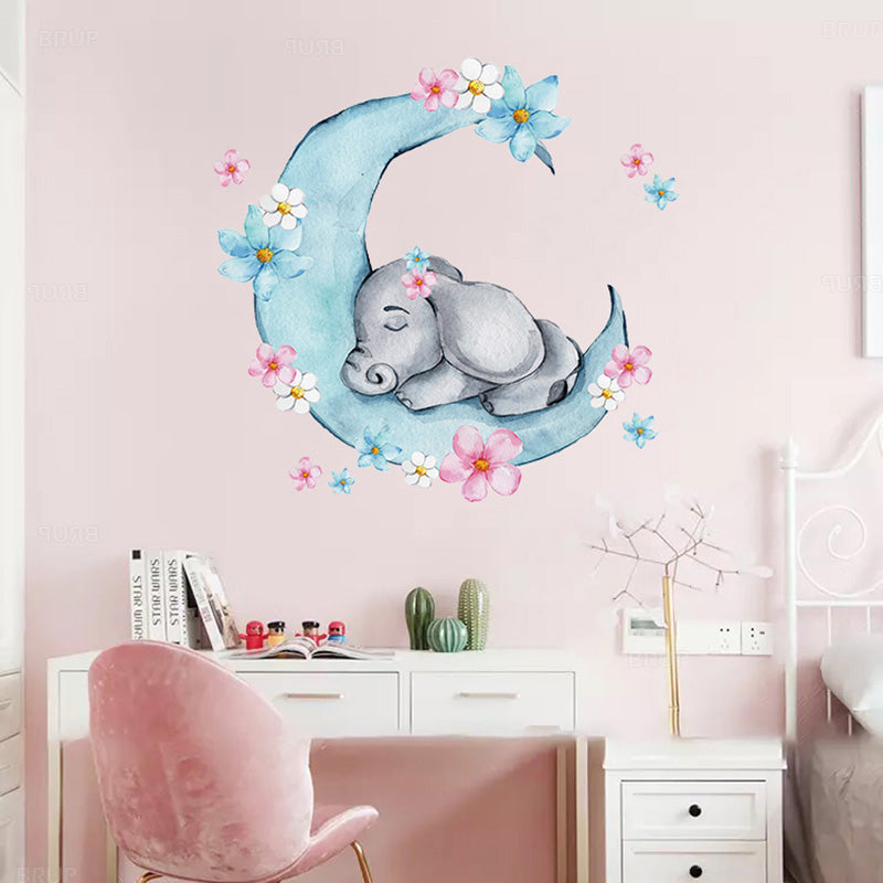 Sleepy Teddy Bear Wall Decal - Nursery Stickers  - Just Kidding Store