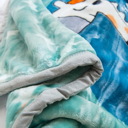 Elephant Coral Fleece Blanket - 2 Layers Bedspread - Just Kidding Store