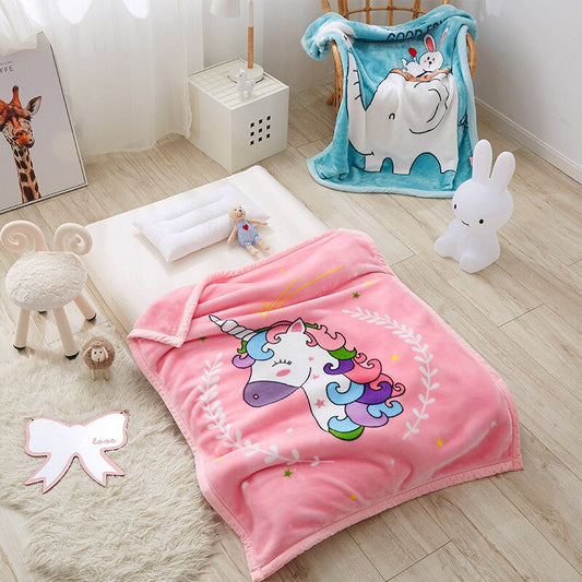 Coral Fleece Blanket - 2 Layers Bedspread - Just Kidding Store