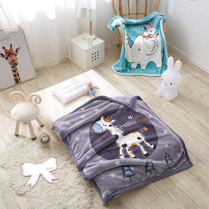 Giraffe Coral Fleece Blanket - 2 Layers Bedspread - Just Kidding Store