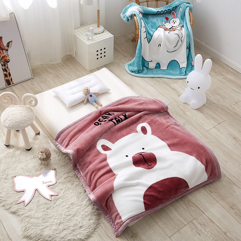Coral Fleece Blanket - 2 Layers Bedspread - Just Kidding Store