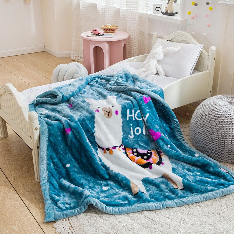 Coral Fleece Blanket - 2 Layers Bedspread - Just Kidding Store