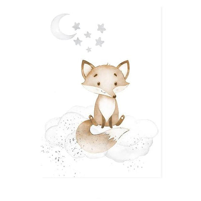 Watercolor Safari Animals Canvas Nursery Wall Art - Just Kidding Store