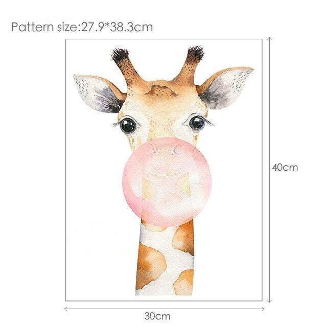Giraffe Wall Decal - Nursery Animal Stickers - Just Kidding Store
