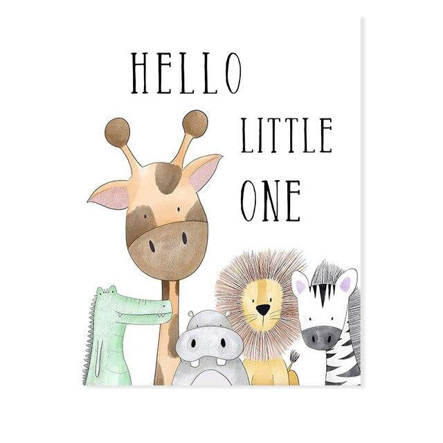 Zoo Animals Canvas Wall Print Nursery Posters - Just Kidding Store