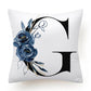Floral Alphabet Cushion Cover - Initial Personalised Pillow Case - Just Kidding Store